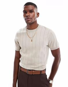 Трикотажная футболка с коротким рукавом New Look в кремово-белом цвете