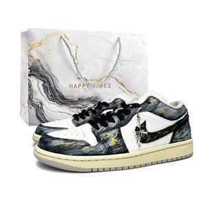 Кроссовки баскетбольные Unisex Air 1 Cushioning, Wear Resistant Vintage Jordan, серо-золотой/серый