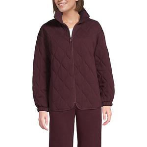 Женский стеганый свитшот с молнией для защиты от дождя Lands' End, Lush Burgundy