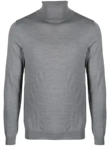 Джемпер тонкой вязки с высоким воротником Zanone, серый
