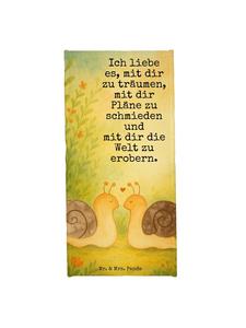 Mr. & Mrs. Panda Банное полотенце с дизайном «Любовь к улитке» и надписью, пастельно-серого цвета