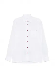 Рубашка с карманом на пуговице Kiton, белый