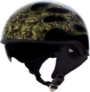 Мотоциклетные полушлемы Hot Leathers Advanced DOT Skull Cap Classic Biker HLD HLT, HLD1047-CAMOFLAMES