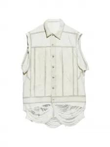 Жилет с прорезями Rick Owens, бежевый