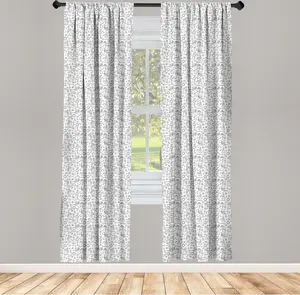 Шторы ABAKUHAUS Ангел, в стиле Рождественский дудл, С Новым годом, Рудольф, снеговик, гирлянда, дизайн Рождественская елка, Санта, 2 шт., 75 x 175 см, цвет: белый, серый Abakuhaus