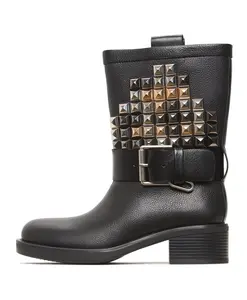 Ботильоны Joan с заклепками - черные Cesare Gaspari, черный