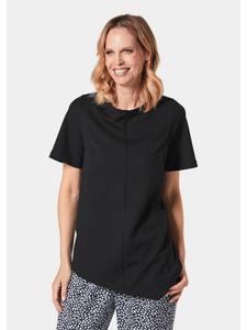 GOLDNER Укороченный размер: футболка на молнии черного цвета