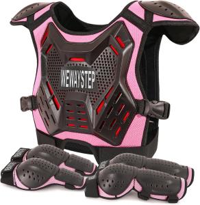 Детская экипировка для мотокросса, моточерепаха с налокотниками и наколенниками WEWAYSTEP, Pink