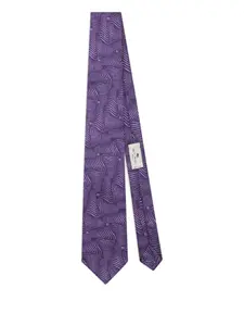 Шелковый галстук с волнистым узором ETRO, фиолетовый