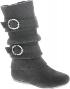 TOP Moda Женский Свитер Bank-21 Свободный Топ с Пряжкой Сапоги на Танкетке до Икры Bank, Black