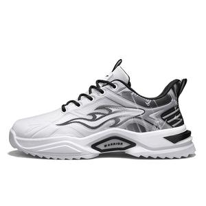 WARRIOR Износостойкие, легкие и дышащие беговые кроссовки мужские - белый серый черный, цвет White Gray Black