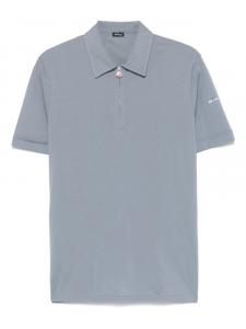 Рубашка поло с вышитым логотипом Kiton, синий
