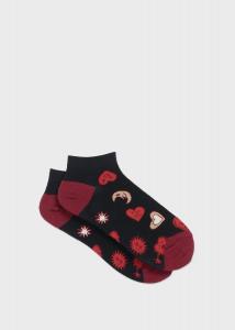 Короткие носки "Сердечки и звёздочки" Paul Smith, цвет Black 9
