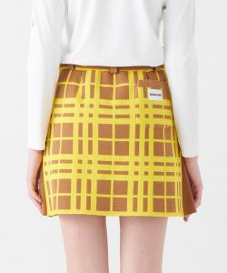Вязаная юбка в клетку случайного рисунка Archivio, цвет Brown(310)