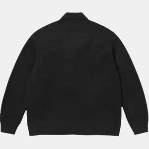 FW25 НЕДЕЛЯ 15 Кардиган на молнии из замши с заклепками Трикотажное изделие унисекс Supreme, черный