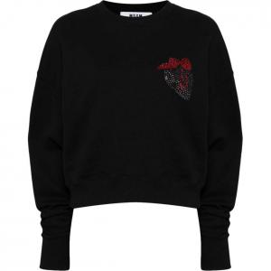 Хлопковый свитшот с кристаллами MSGM, черный
