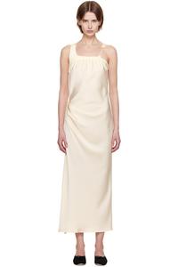 Макси-платье с атласной спинкой и завязками Kijun, цвет ivory