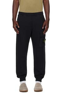 6200003 утеплённые брюки из органического флиса с матовой отделкой Stone Island, черный