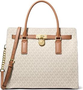 Сумка MICHAEL Michael Kors Hamilton Moderne Large Satchel, цвет Vanilla/Acorn
