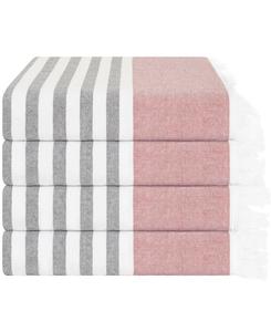Пляжные полотенца Peshtemal из 100% турецкого хлопка, комплект из 4 штук, размер 35 x 60 дюймов American Soft Linen, цвет rose