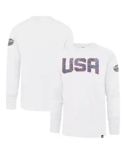 Мужская белая футболка с длинным рукавом USA 2025 4 Nations Face-Off Franklin '47 Brand