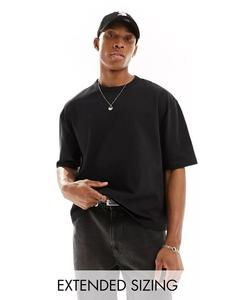 Черная объемная футболка свободного кроя ASOS