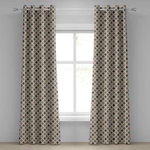 Штора Abakuhaus Maple Geometric 2er-Set, полиэстер - бежевый / коричневый - высота: 245 см