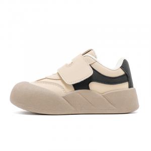 Детские повседневные ботинки из искусственной кожи с противоскользящей подошвой, амортизацией и устойчивостью к истиранию Babaya, бежевый черный