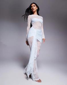 Комбинезон Wanderdoll Jamie с кружевной драпировкой светло-голубого цвета