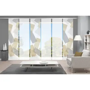 Видовая шторка NAYAH с панельной кареткой, комплект из 6 шт., раздвижная занавеска, бамбук, цифровая печать Vision, золотой