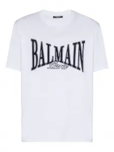 Футболка с логотипом BALMAIN, белый