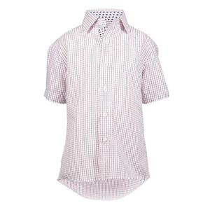 Мальчиковая рубашка с коротким рукавом slim fit в клетку Elie Balleh