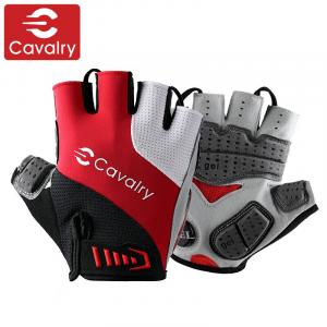 Силиконовые перчатки CAVALRY спортивные для велоспорта, черный/серый/красный