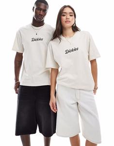 Футболка с центральным логотипом Dickies Curves в цвете «кремово-белый» - эксклюзивно для ASOS