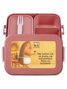 Mr. & Mrs. Panda Дизайн Bentobox с изображением ежика и надписью пастельно-красного цвета