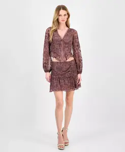 Женская мини-юбка Seiah GUESS, коричневый