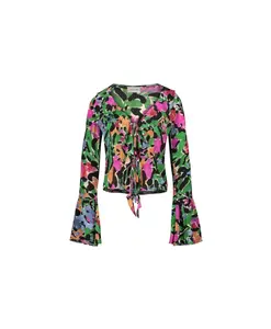 Блузка с цветочным узором и V-образным вырезом Fabienne Chapot, мультиколор