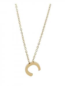 Adeliás Женское колье - буква N из нержавеющей стали 45+5 в золотом исполнении
