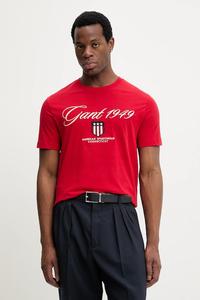 Хлопковая футболка Gant, красный