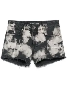 Джинсовые шорты с бахромой John Richmond, черный