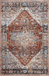 Ковер SAFAVIEH, 74 x 94 см, Limitee Collection, Beige & Rust, без ворса и простой в уходе, идеален для помещений с высокой проходимостью: прихожая, гостиная, спальня (LIMB766P)