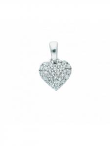 Adeliás Женский кулон в форме сердца из белого золота 333 с кубическим цирконием в серебряной оправе