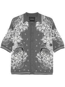 Рубашка с цветочным узором John Richmond, серый