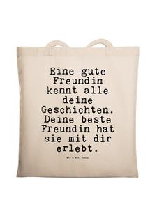 Mr. & Mrs. Panda Сумка-шоппер с надписью "Хороший друг знает..." кремового цвета