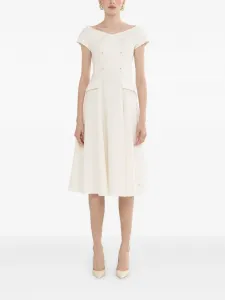 Платье А-силуэта на пуговицах NISSA, белый