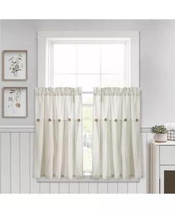 Комплект штор для кухни в деревенском доме на льняных пуговицах, пара — домашний декор в деревенском стиле Lush Decor, бежевый