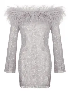 Мини-платье с кристаллами Santa Brands, серый