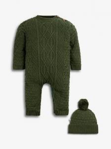 Комплект детских трикотажных комбинезонов и шапочки The Little Tailor, цвет Sage