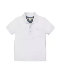 Рубашка-поло с короткими рукавами из органического трикотажа пике для мальчиков и девочек Hope & Henry, белый