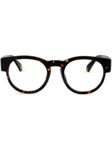 Off-White Eyewear очки в круглой оправе с логотипом, коричневый